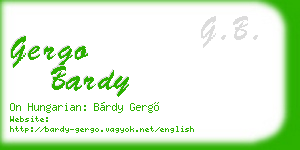gergo bardy business card